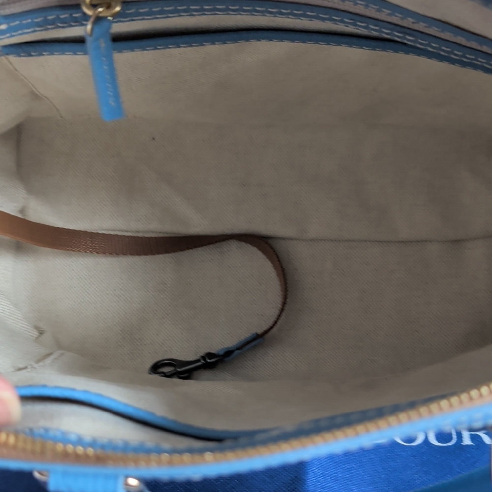 Dooney & Bourke Sky Blue Pebbled Leather Top-Handle Satchel - Picture 2 of 7